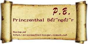 Princzenthal Böngér névjegykártya
